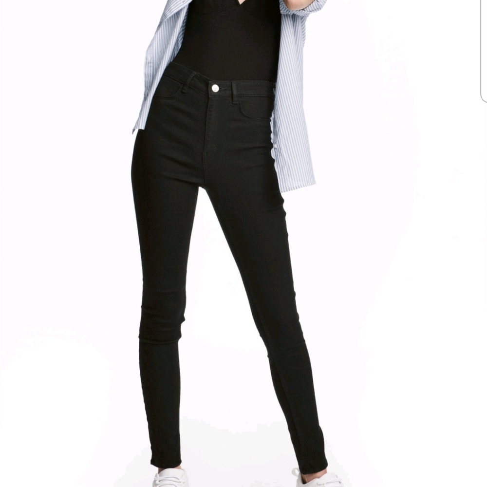 Black denim high waisted